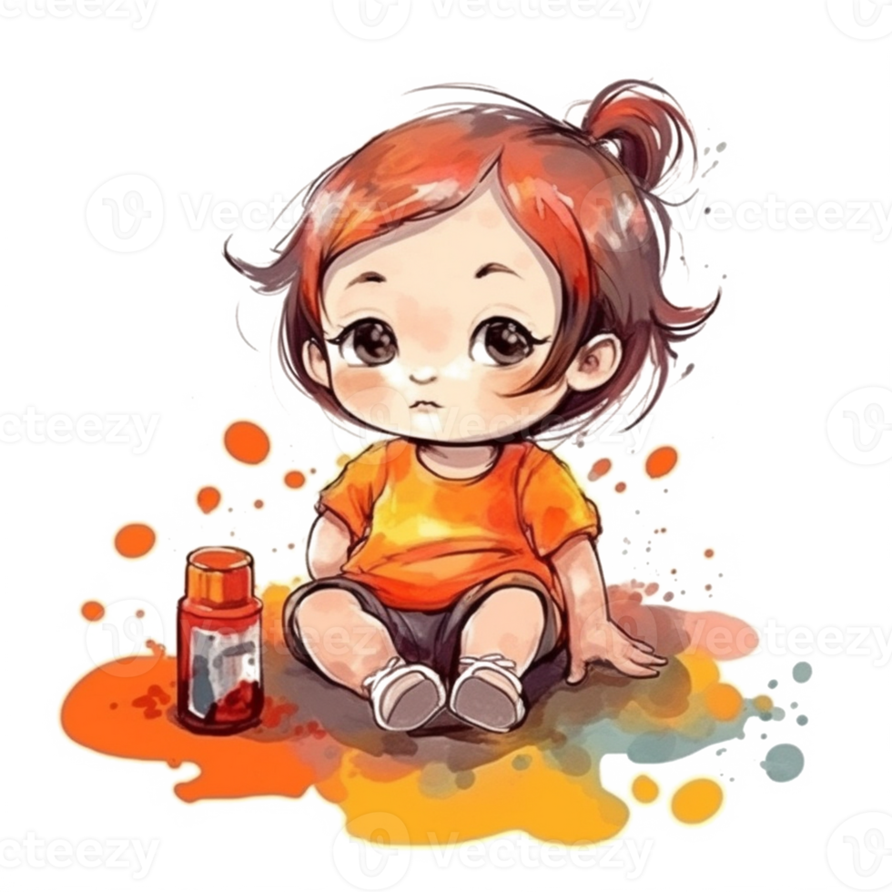 Cute Baby Watercolor png