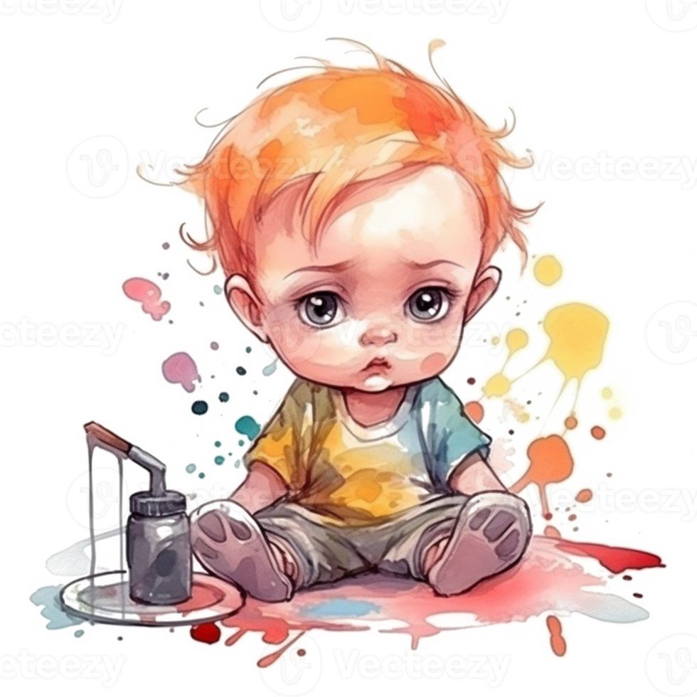 Cute Baby Watercolor png