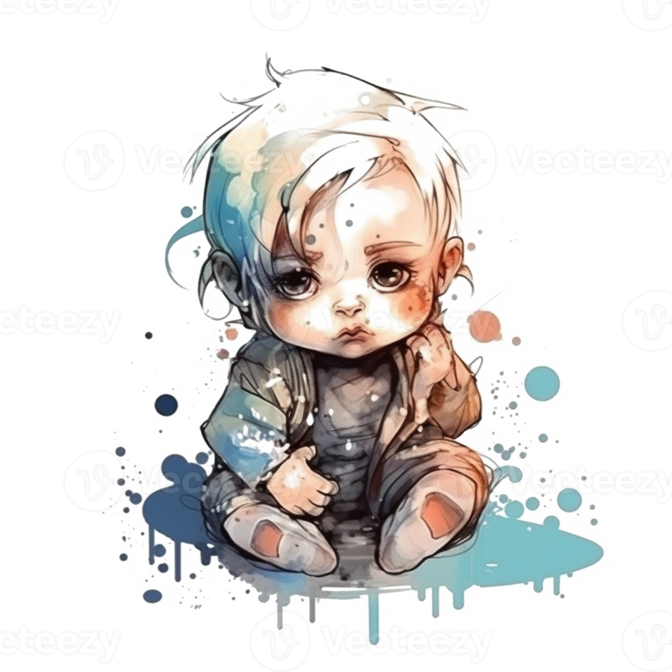 Cute Baby Watercolor png