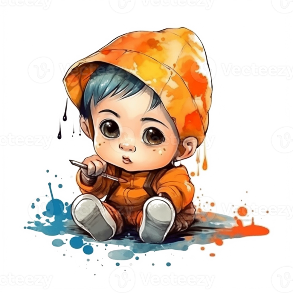 Cute Baby Watercolor png