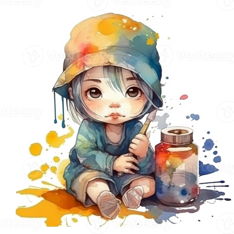 Cute Baby Watercolor png