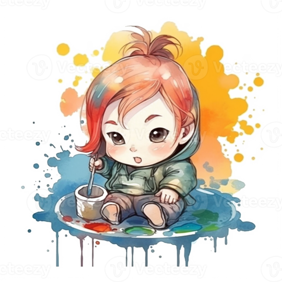 Cute Baby Watercolor png