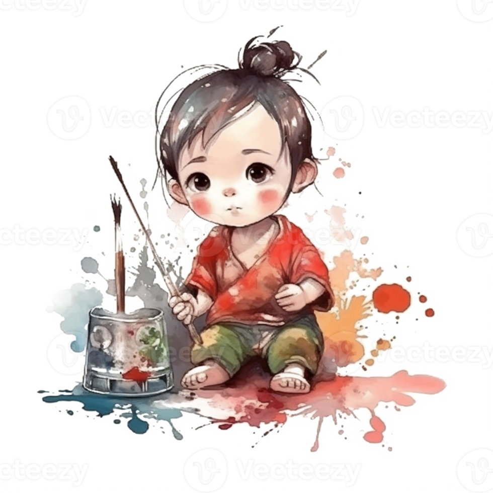Cute Baby Watercolor png