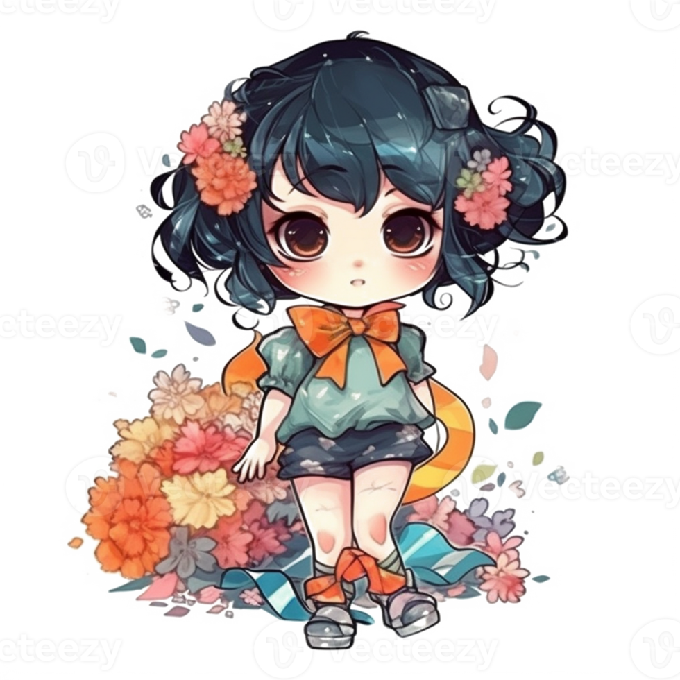 Chibi cute little girl png