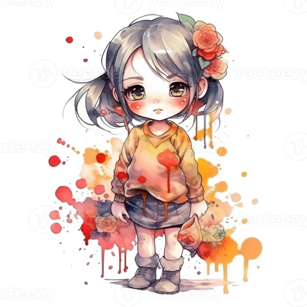 Chibi cute little girl png