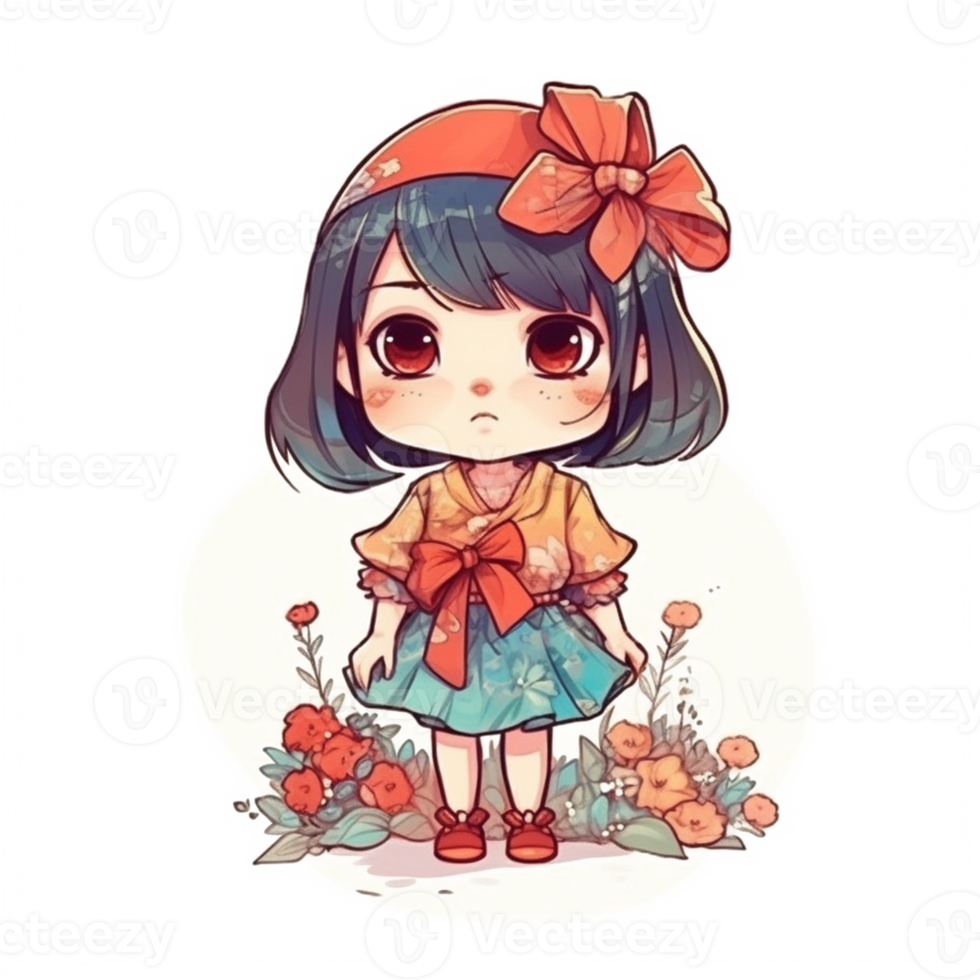 Chibi cute little girl png