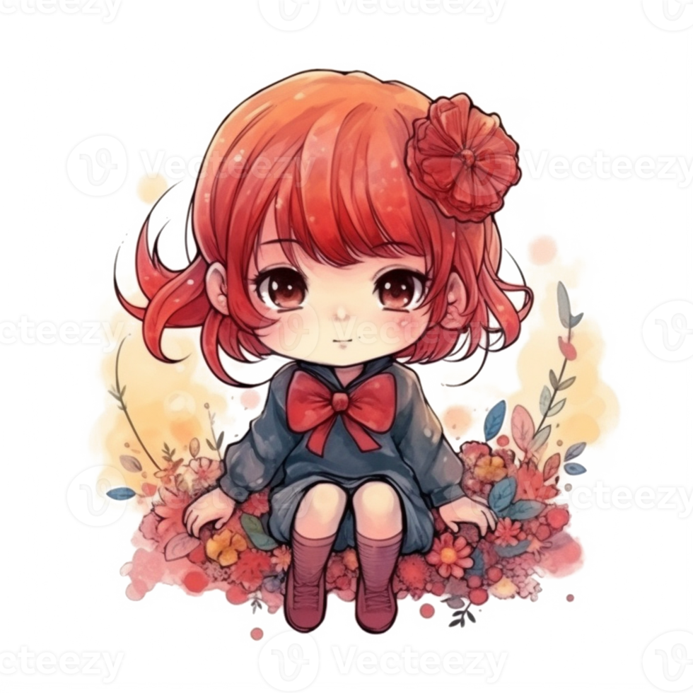 chibi schattig weinig meisje png