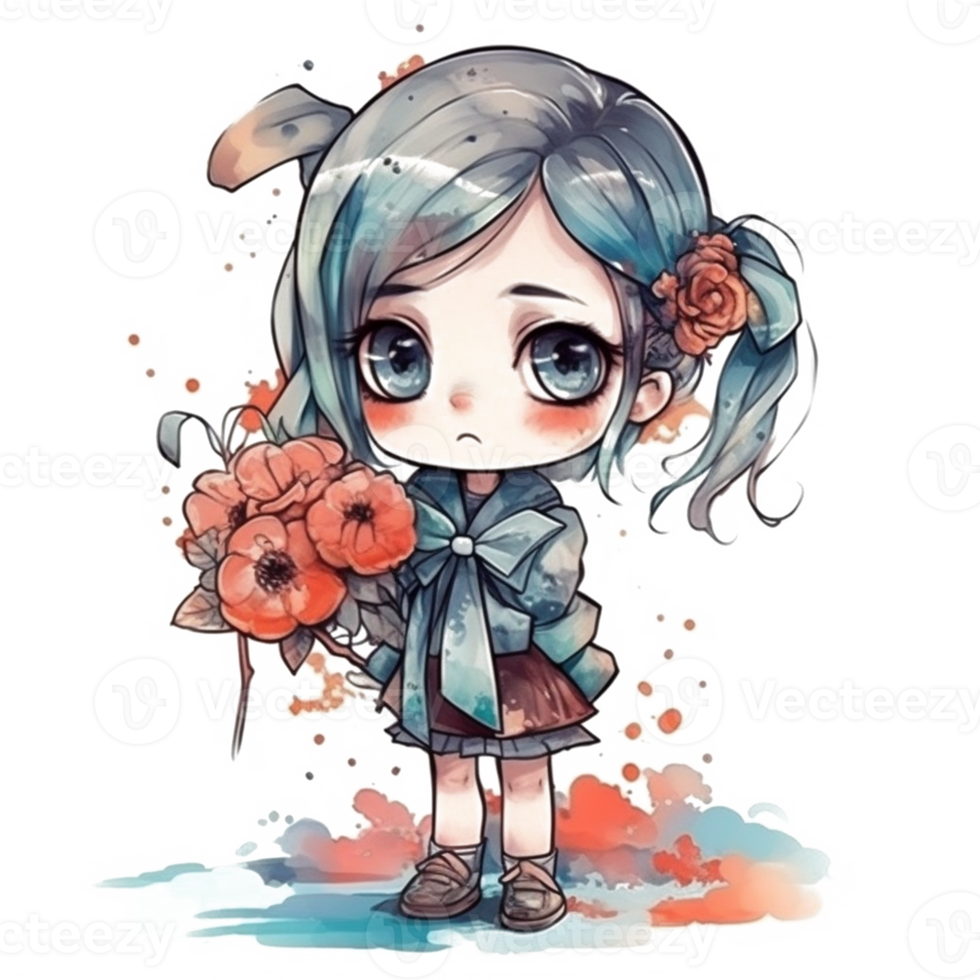 Chibi cute little girl png