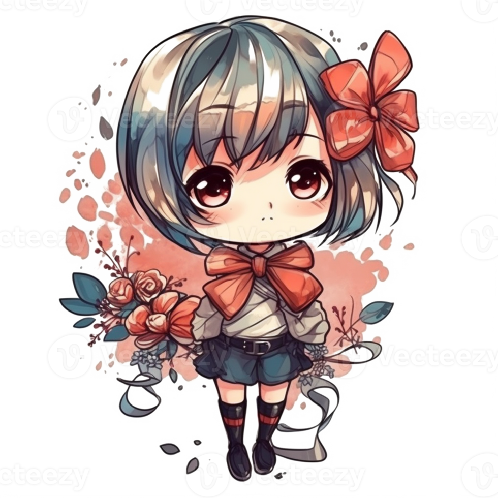 Chibi cute little girl png