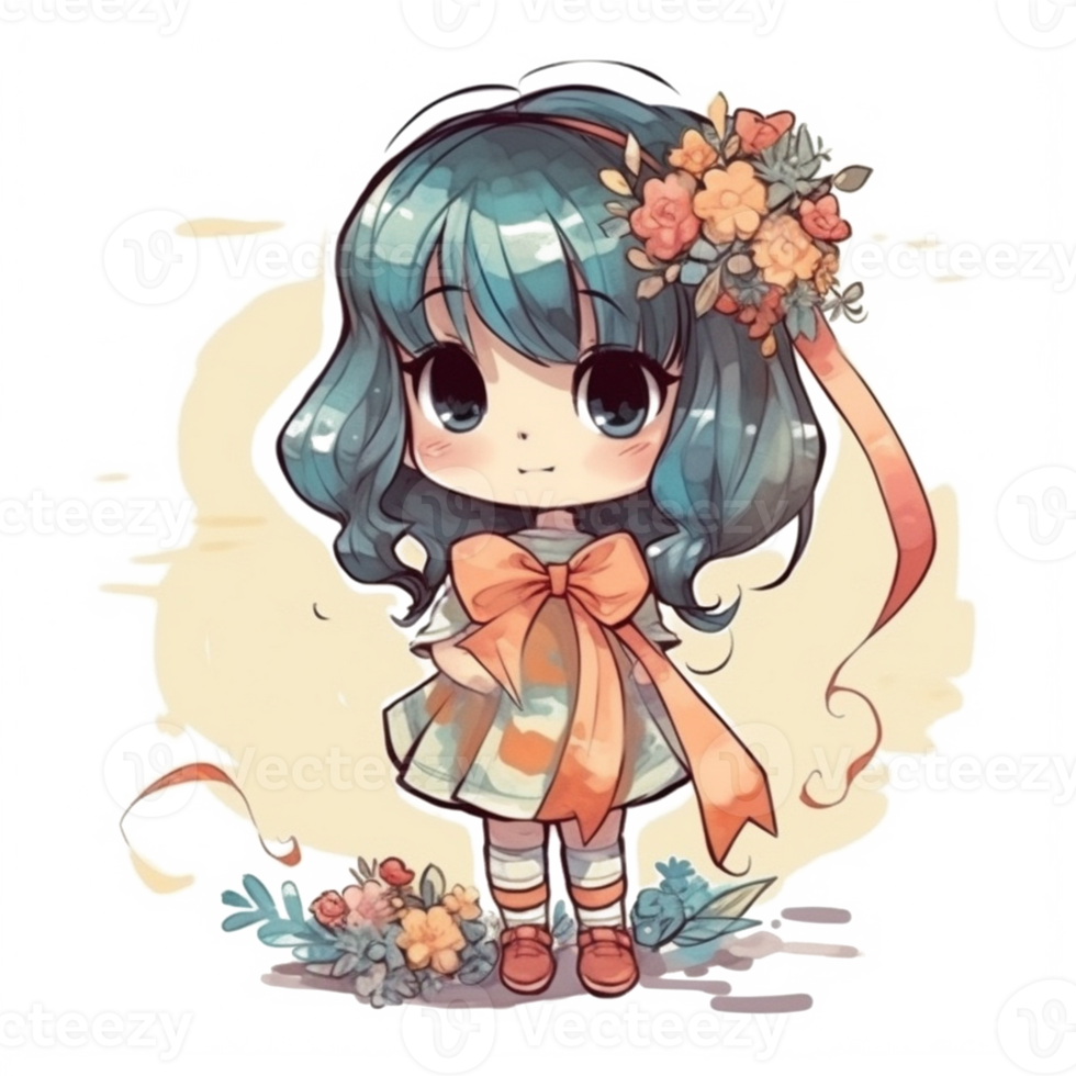 Chibi cute little girl png