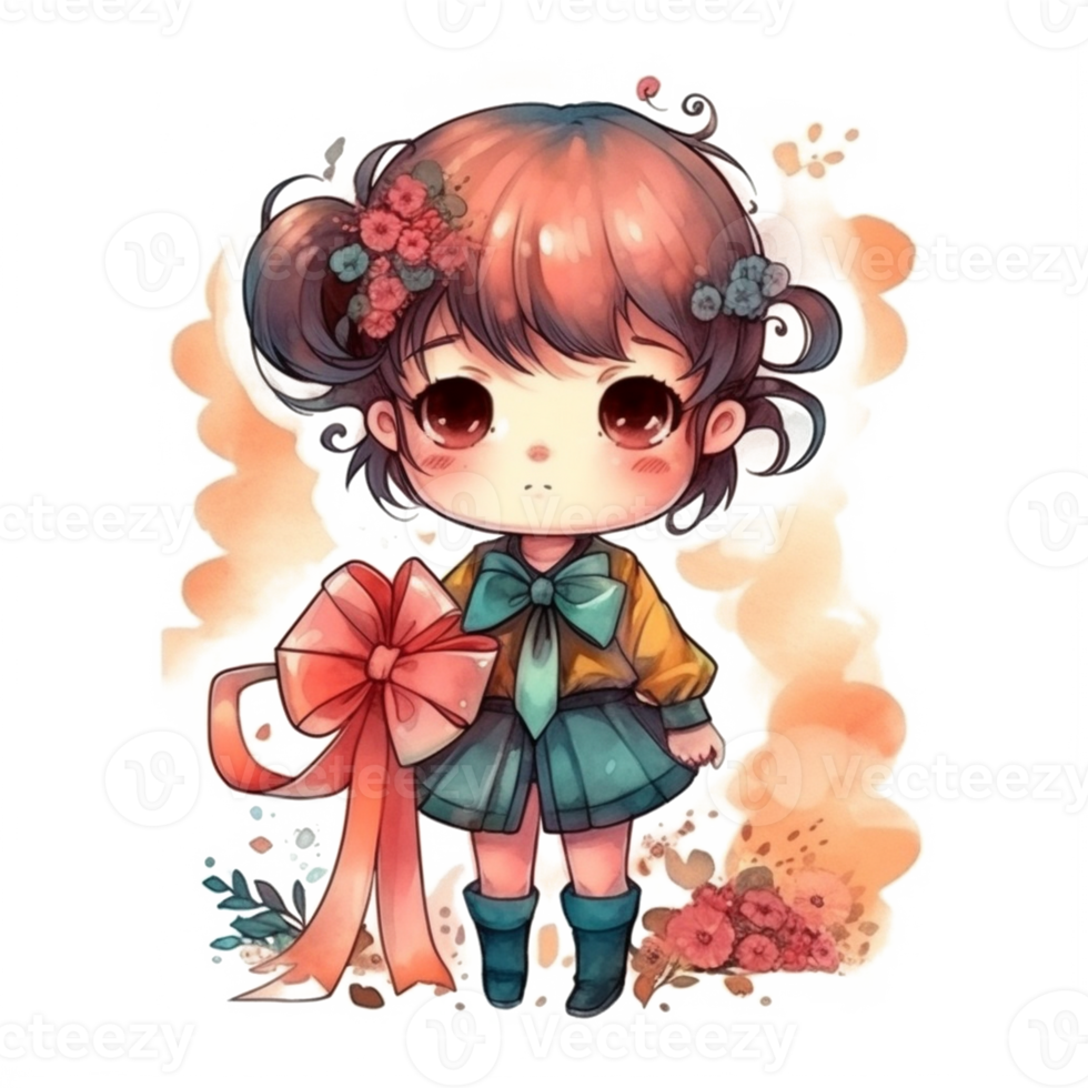 Chibi cute little girl png