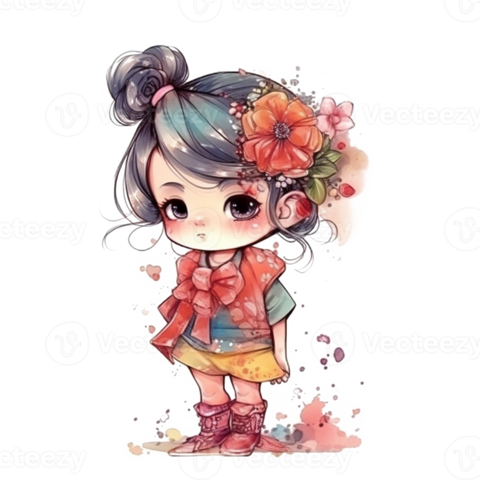 Chibi cute little girl png