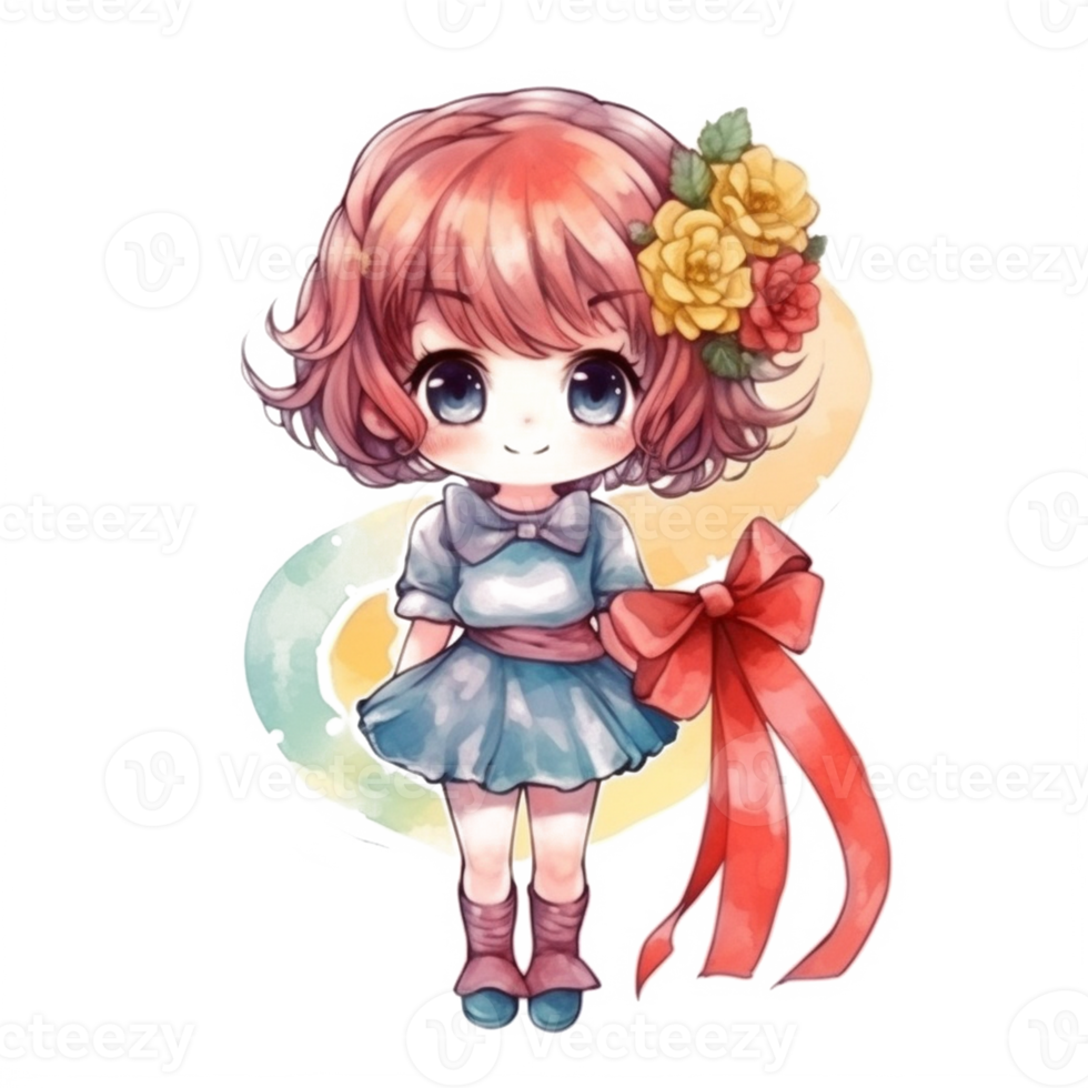 Chibi cute little girl png