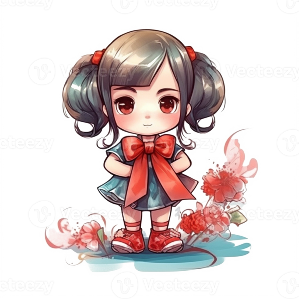 Chibi cute little girl png