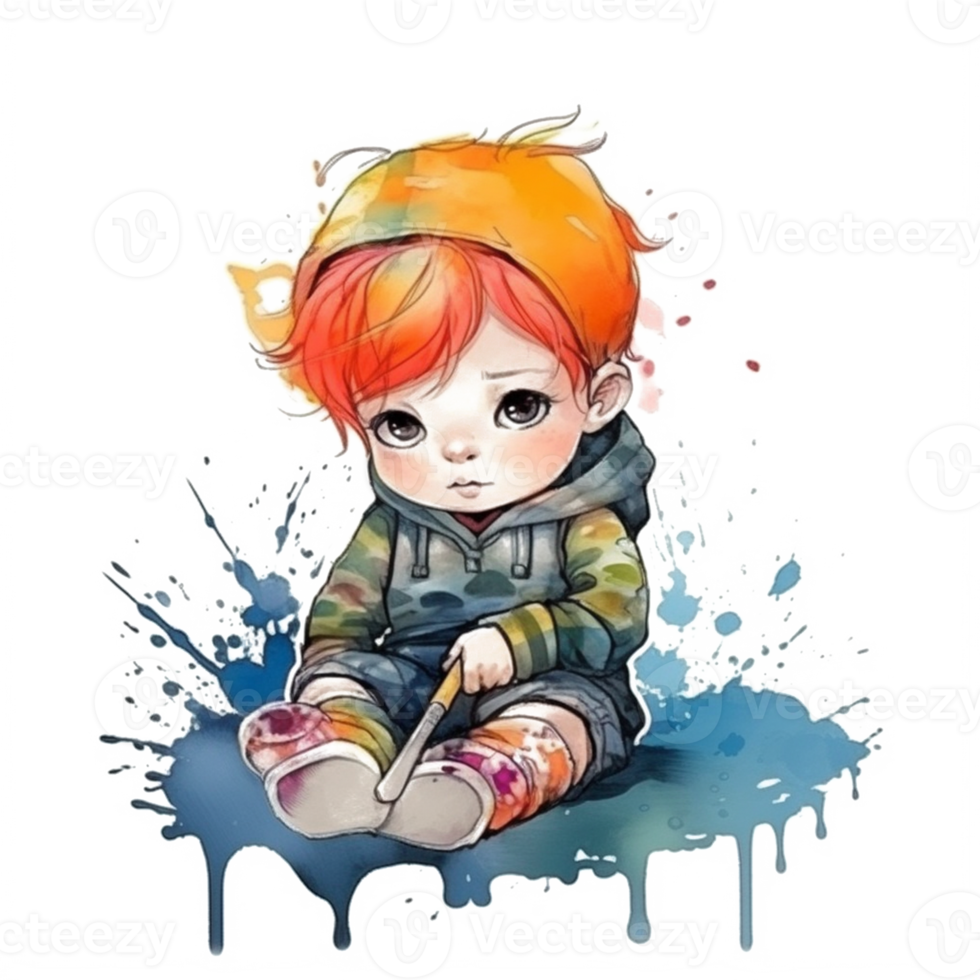 Cute Baby Watercolor png