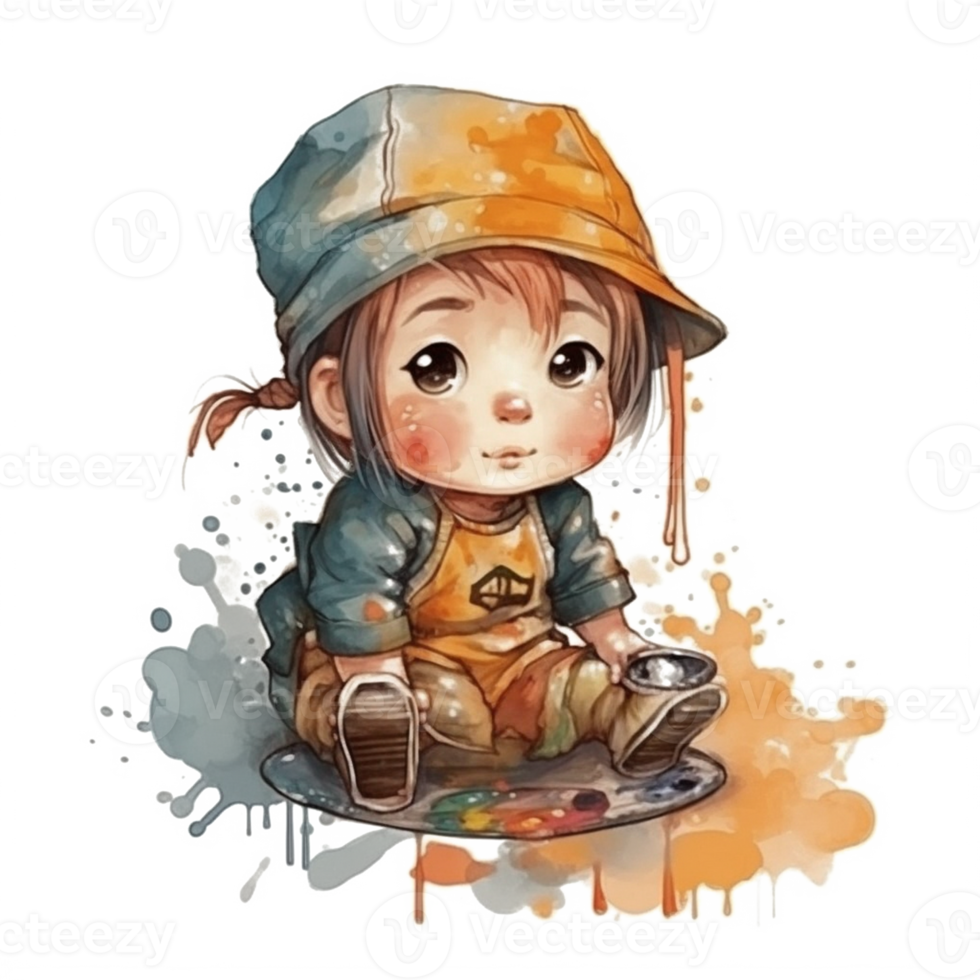 Cute Baby Watercolor png