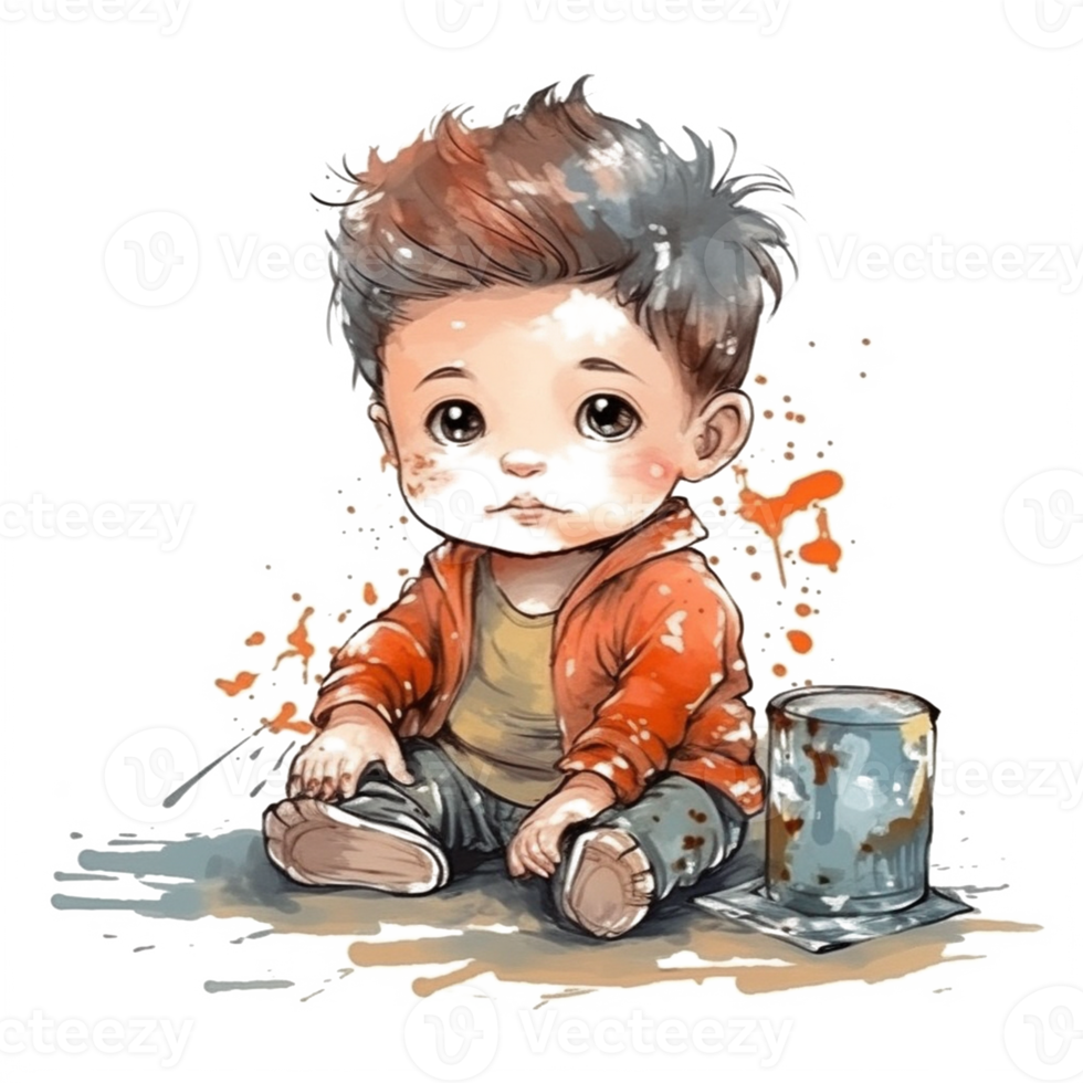 schattig baby waterverf png