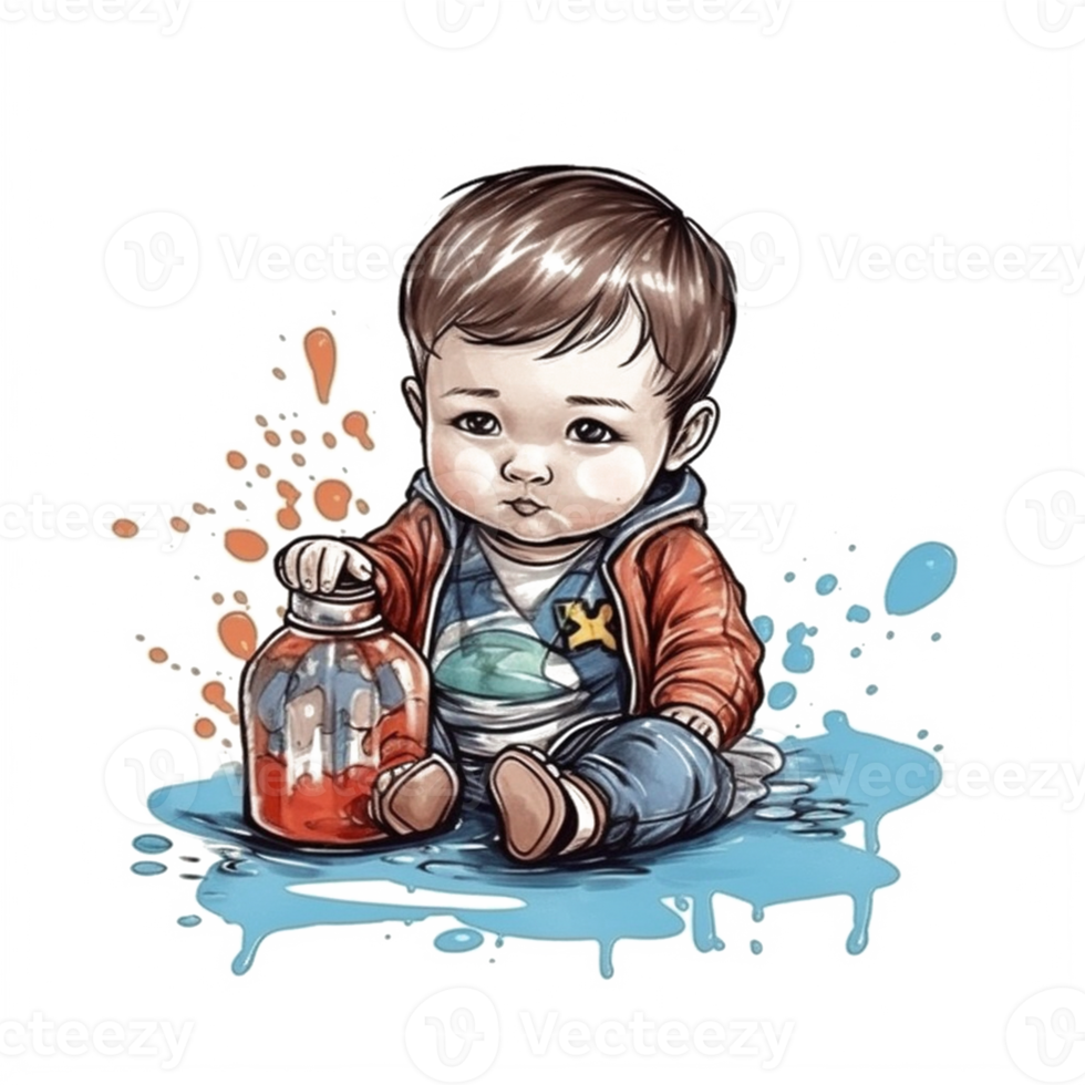 Cute Baby Watercolor png