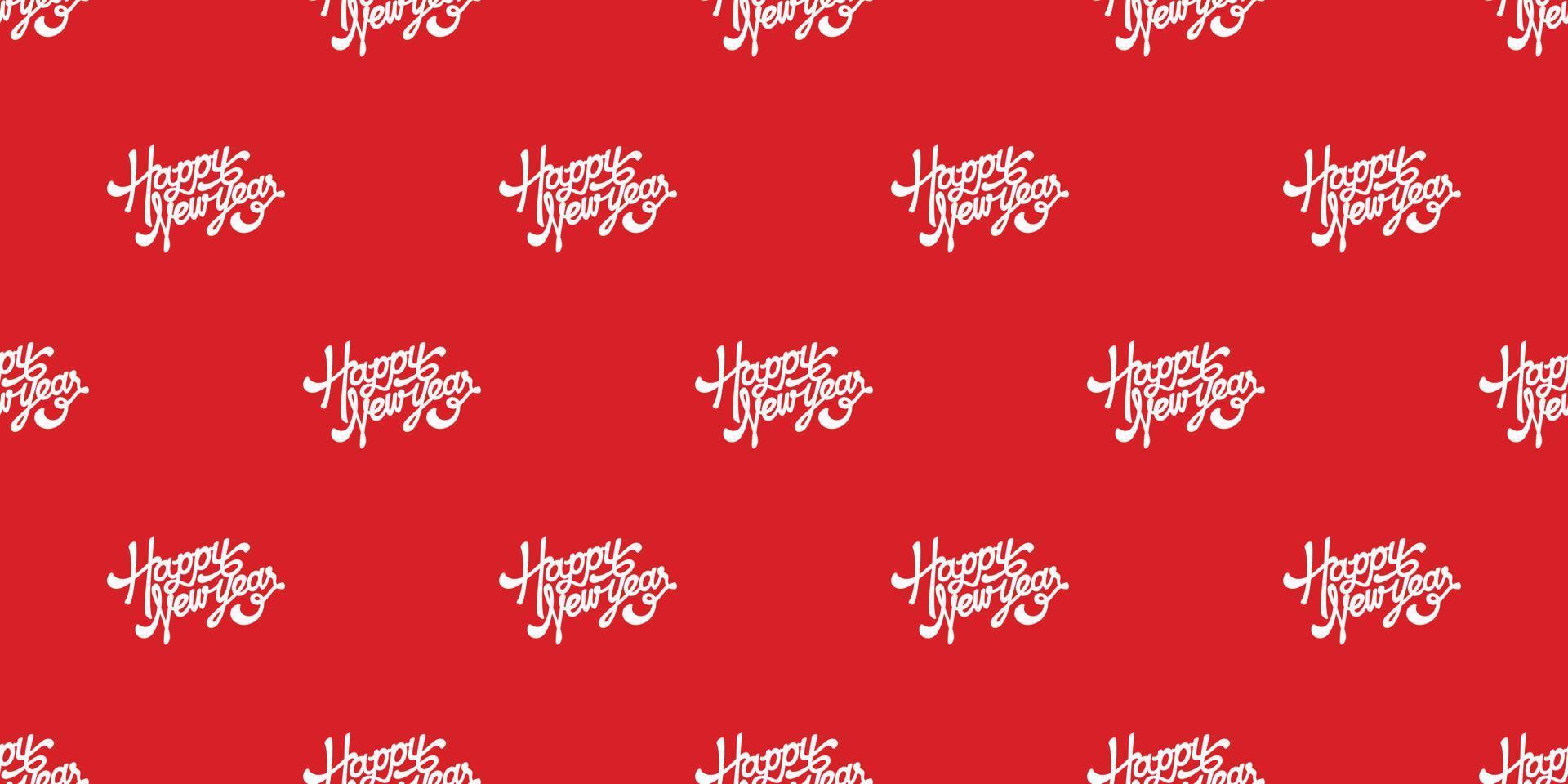 Happy new year seamless pattern vector lettering calligraphy wallpaper background gift wrap