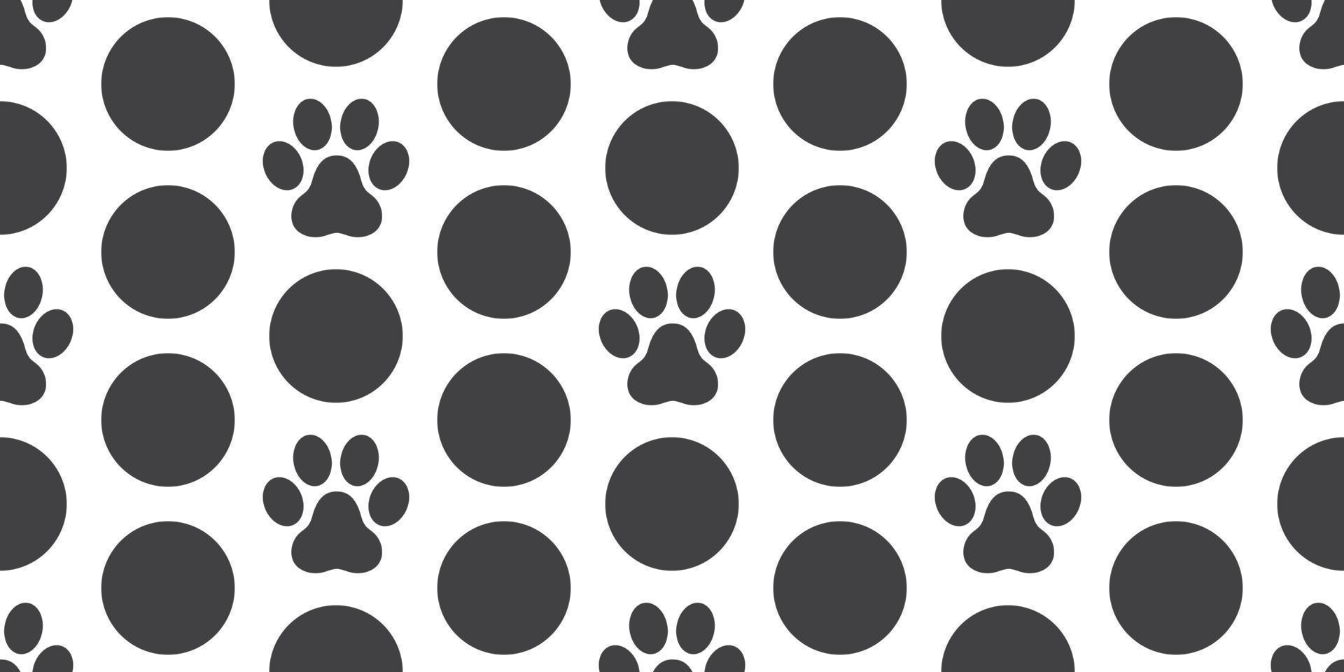 Dog Paw Seamless Pattern vector foot print Cat paw isolated polka dot wallpaper background backdrop