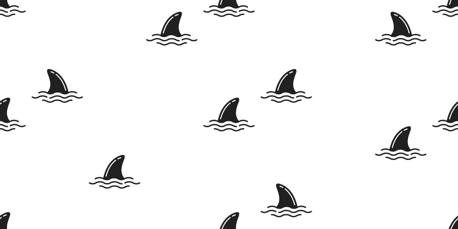 shark fin seamless pattern dolphin isolated vector whale ocean wave sea island beach wallpaper background