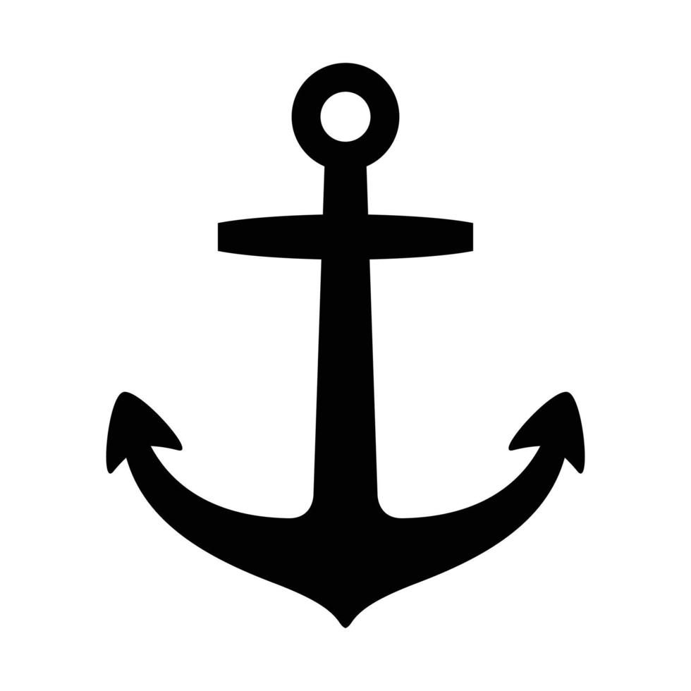 ancla vector logo icono timón náutico marítimo barco ilustración símbolo