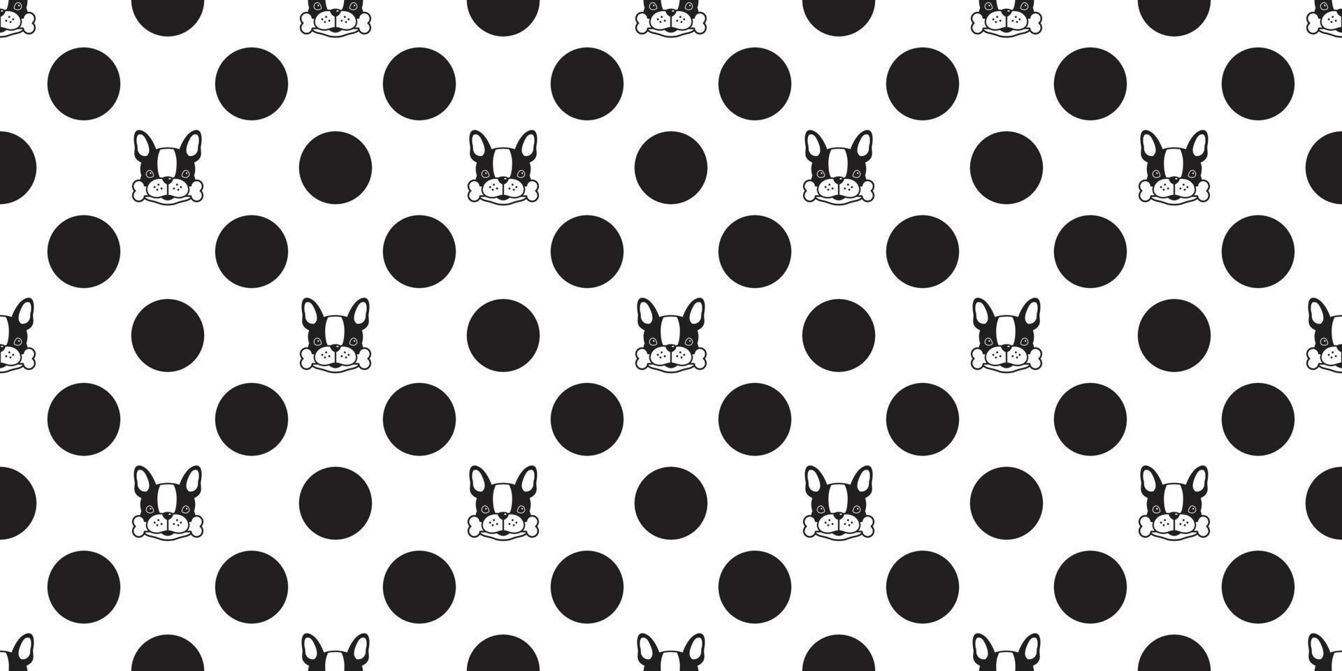 dog seamless french bulldog vector pattern polka dot isolated wallpaper background