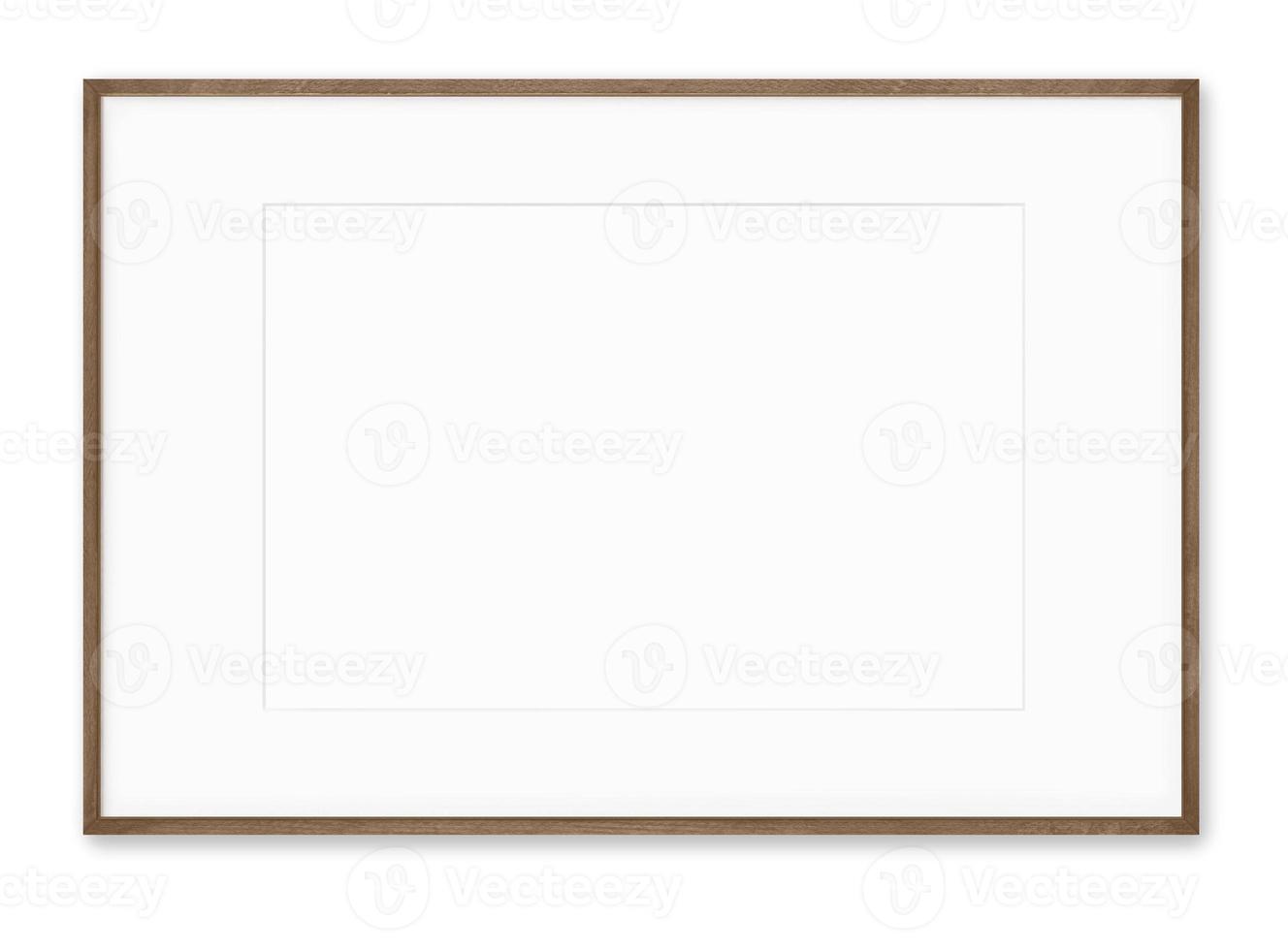 Isolated Photo Frame on White Background, Wooden Frame Mockup