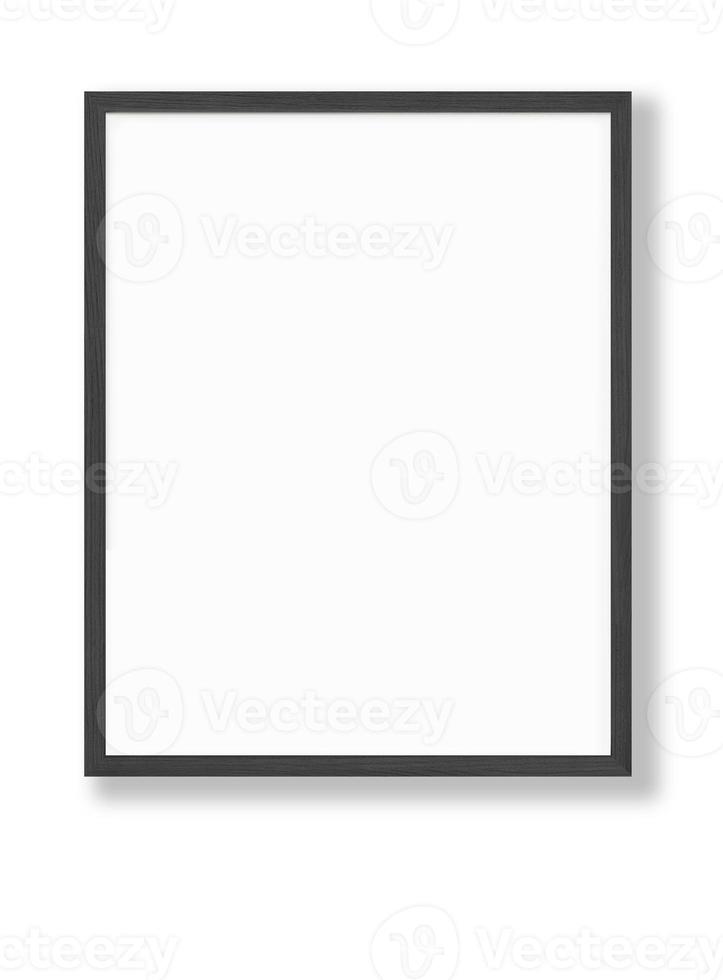 Isolated Photo Frame on White Background, Wooden Frame Mockup