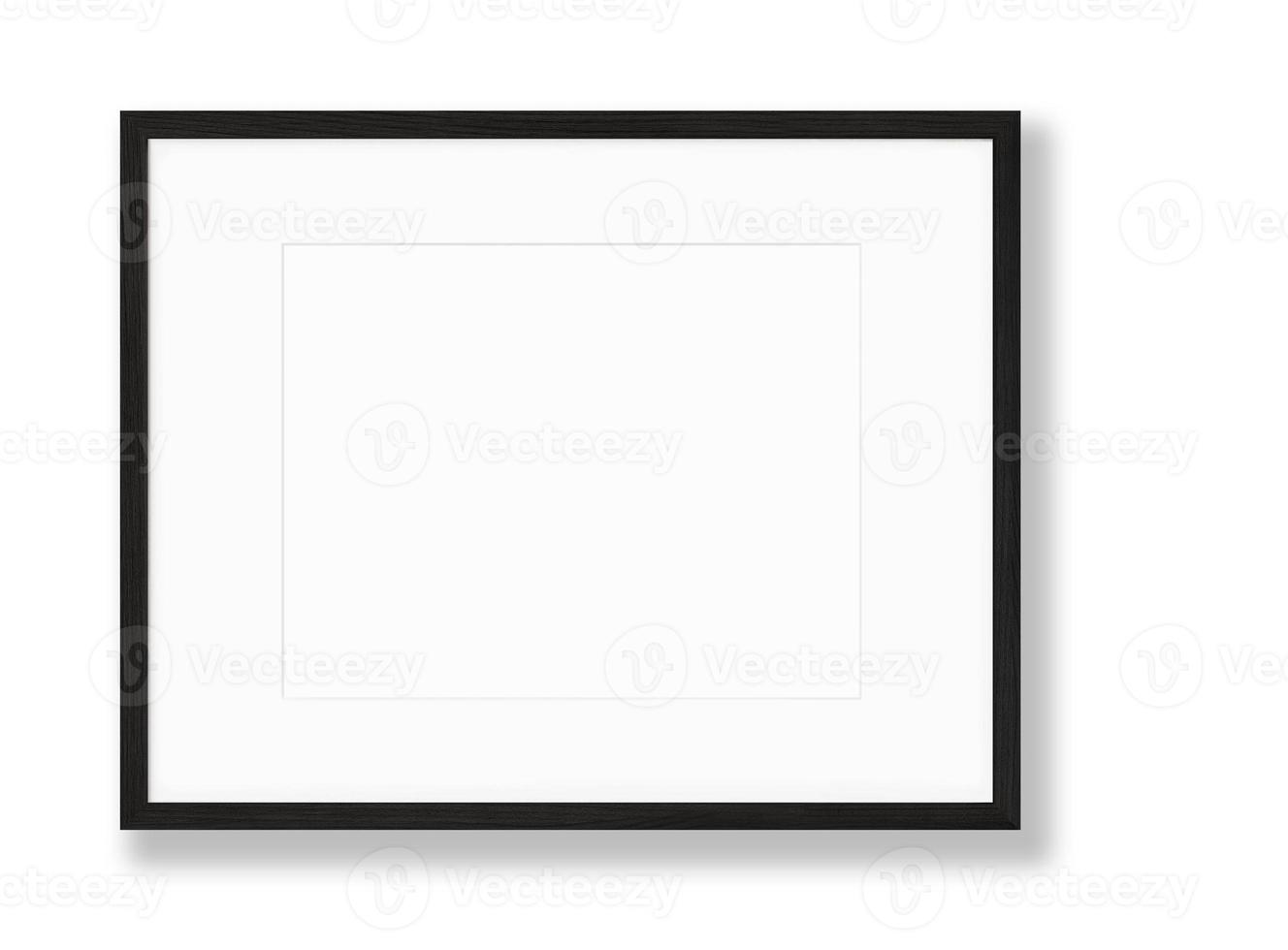 Isolated Photo Frame on White Background, Wooden Frame Mockup