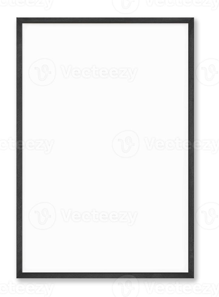 Isolated Photo Frame on White Background, Wooden Frame Mockup