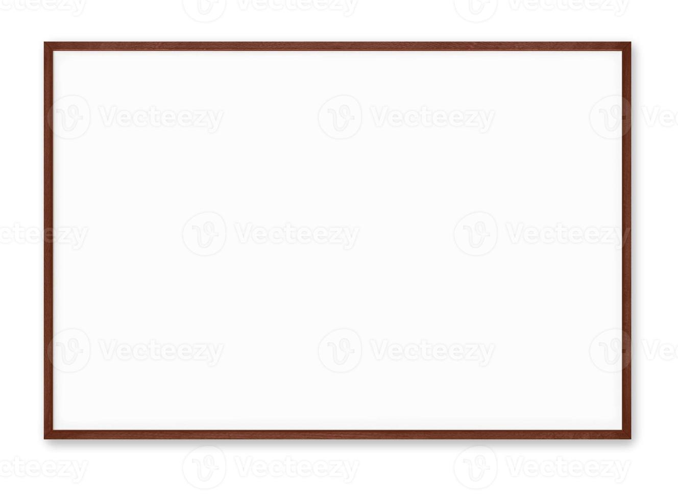 Isolated Photo Frame on White Background, Wooden Frame Mockup