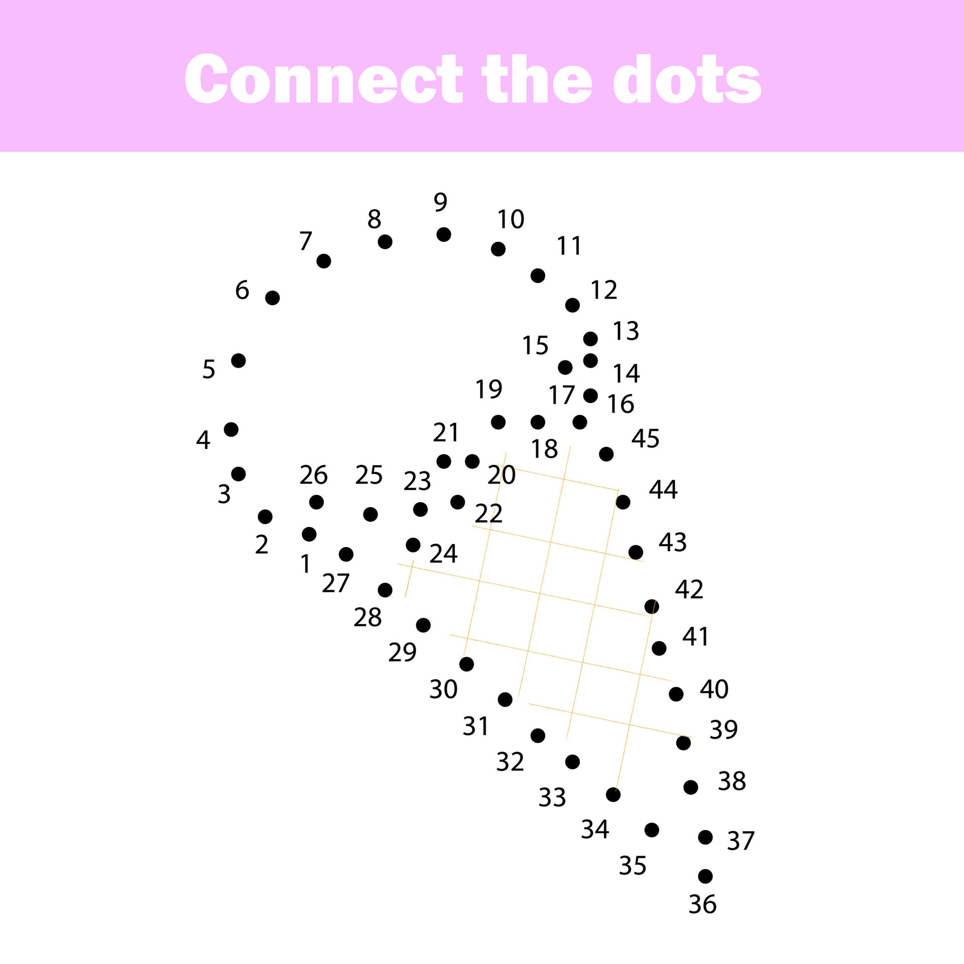 Connect the dots children educational drawing game. Dot to dot by