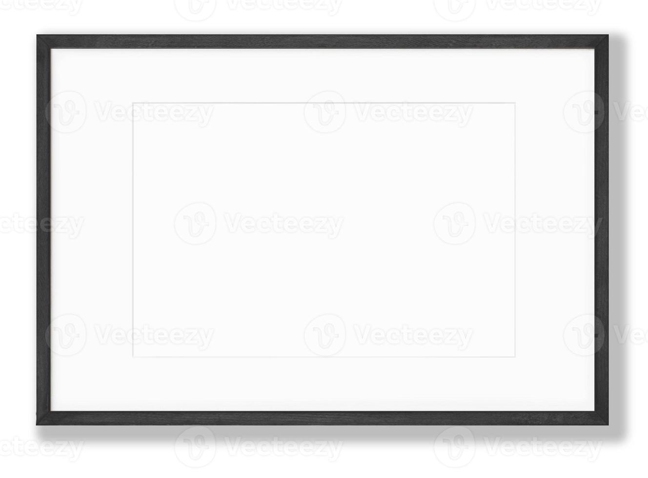 Isolated Photo Frame on White Background, Wooden Frame Mockup