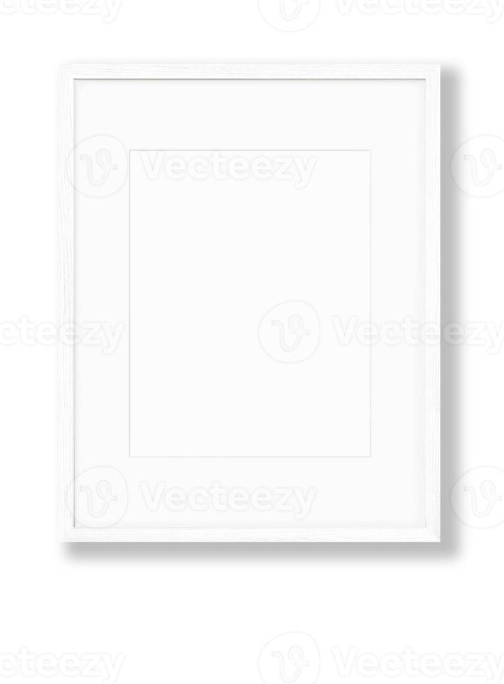 Isolated Photo Frame on White Background, Wooden Frame Mockup