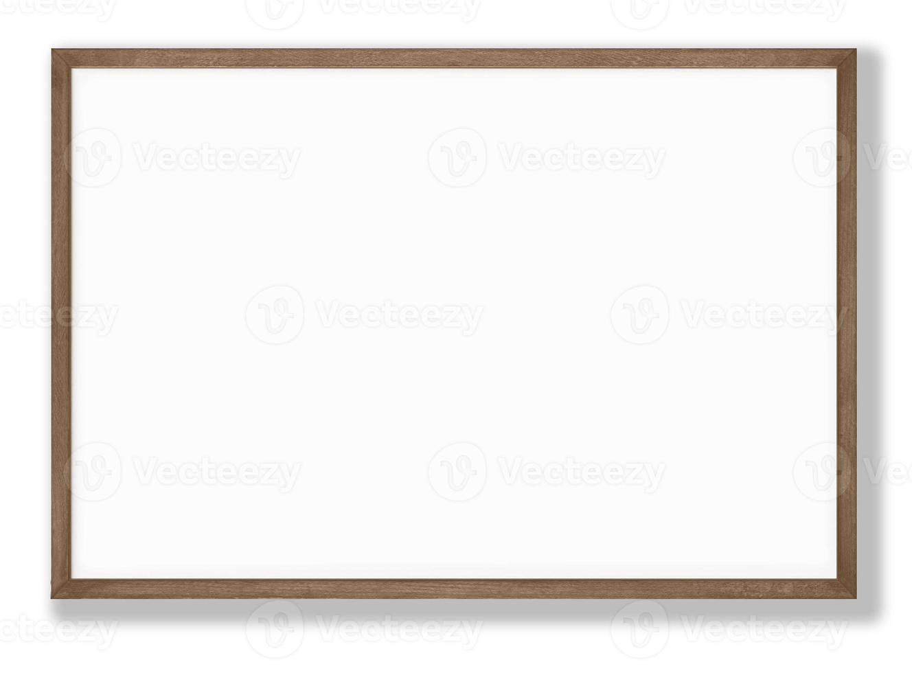 Isolated Photo Frame on White Background, Wooden Frame Mockup