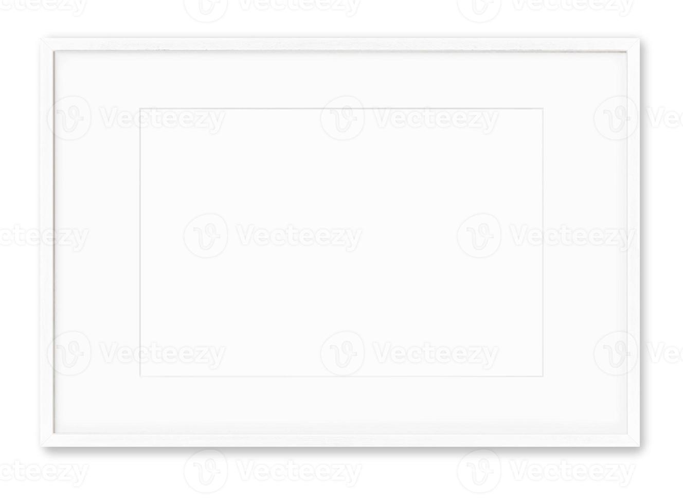 Isolated Photo Frame on White Background, Wooden Frame Mockup