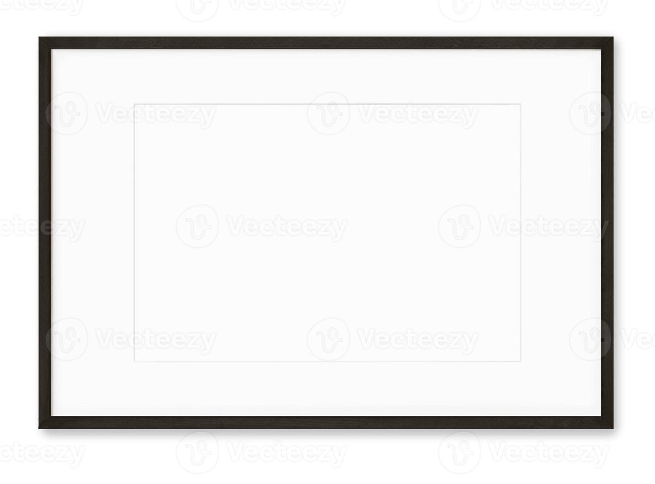 Isolated Photo Frame on White Background, Wooden Frame Mockup