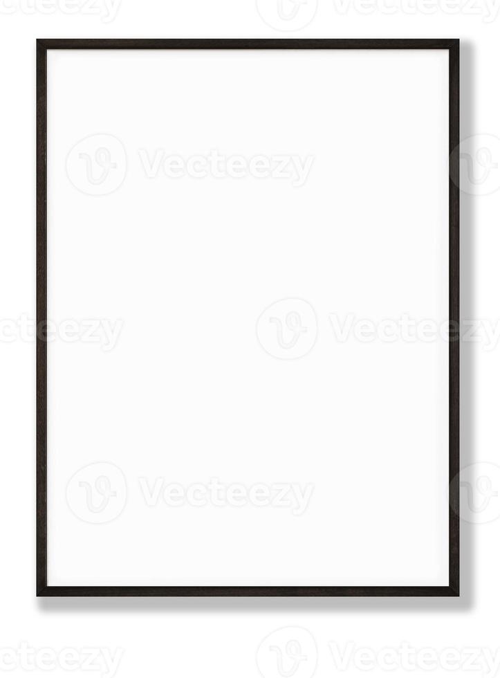 Isolated Photo Frame on White Background, Wooden Frame Mockup