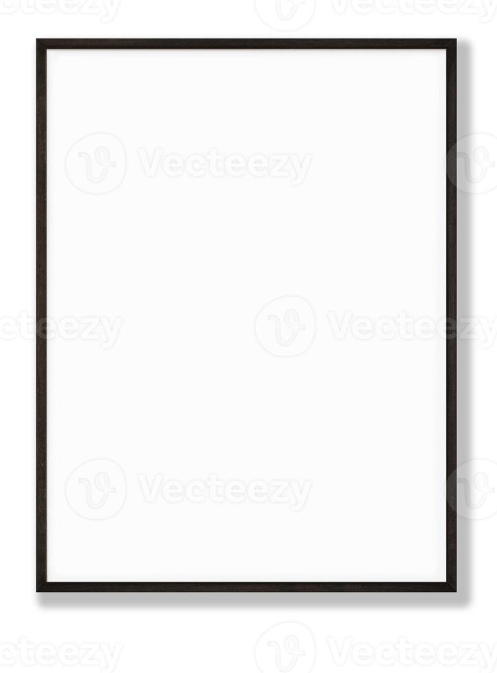 Isolated Photo Frame on White Background, Wooden Frame Mockup