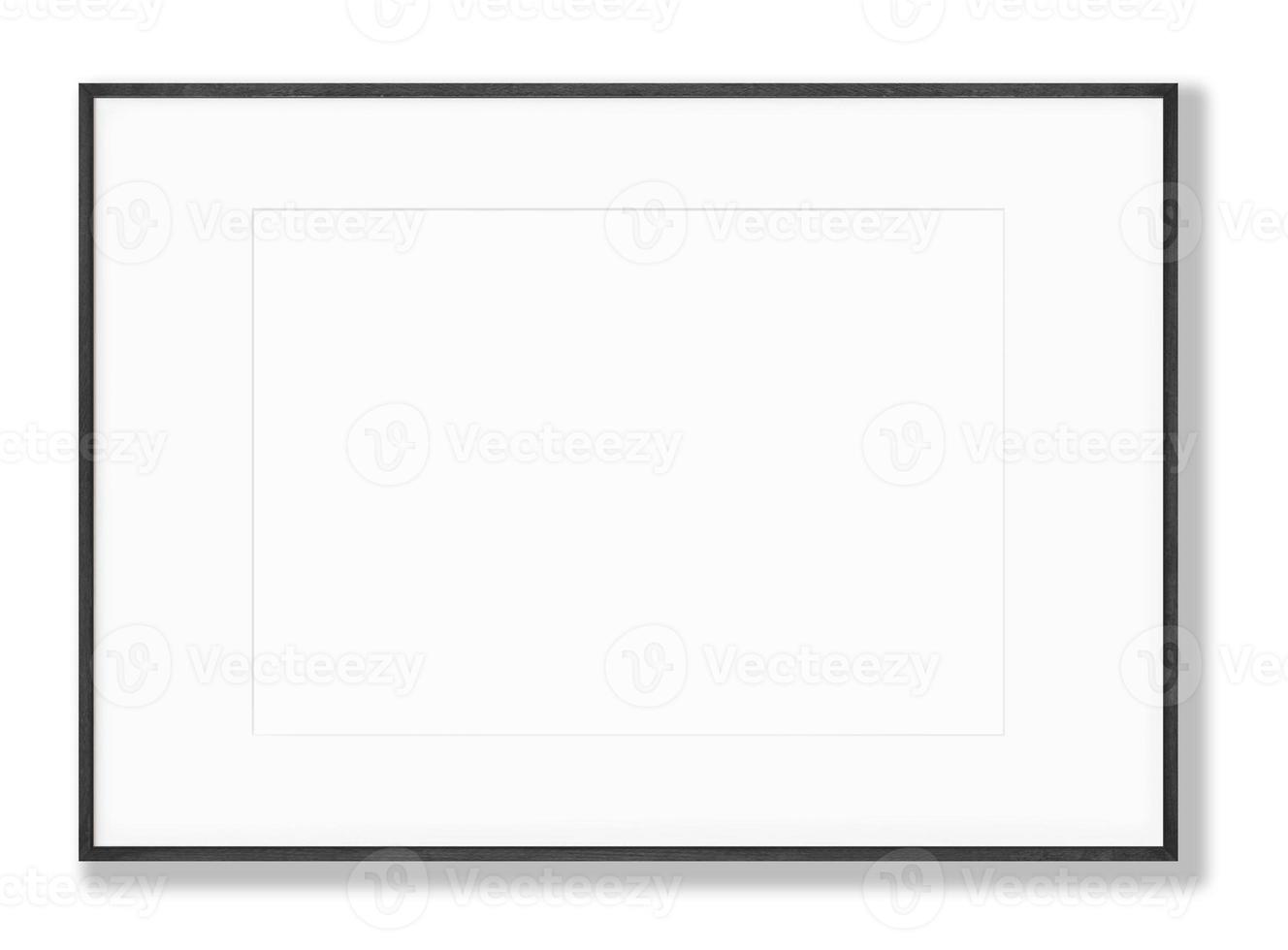 Isolated Photo Frame on White Background, Wooden Frame Mockup