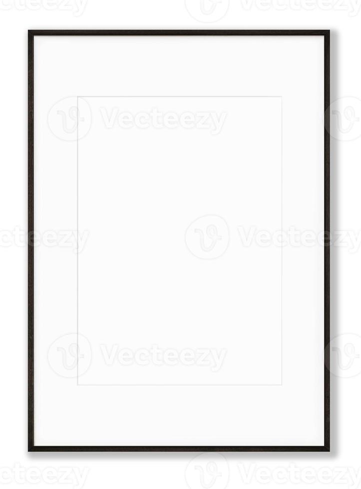 Isolated Photo Frame on White Background, Wooden Frame Mockup