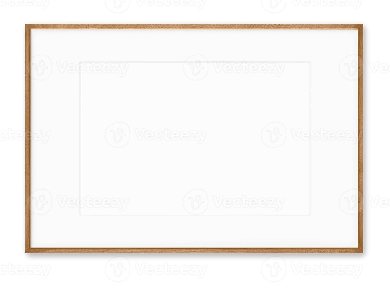 Isolated Photo Frame on White Background, Wooden Frame Mockup