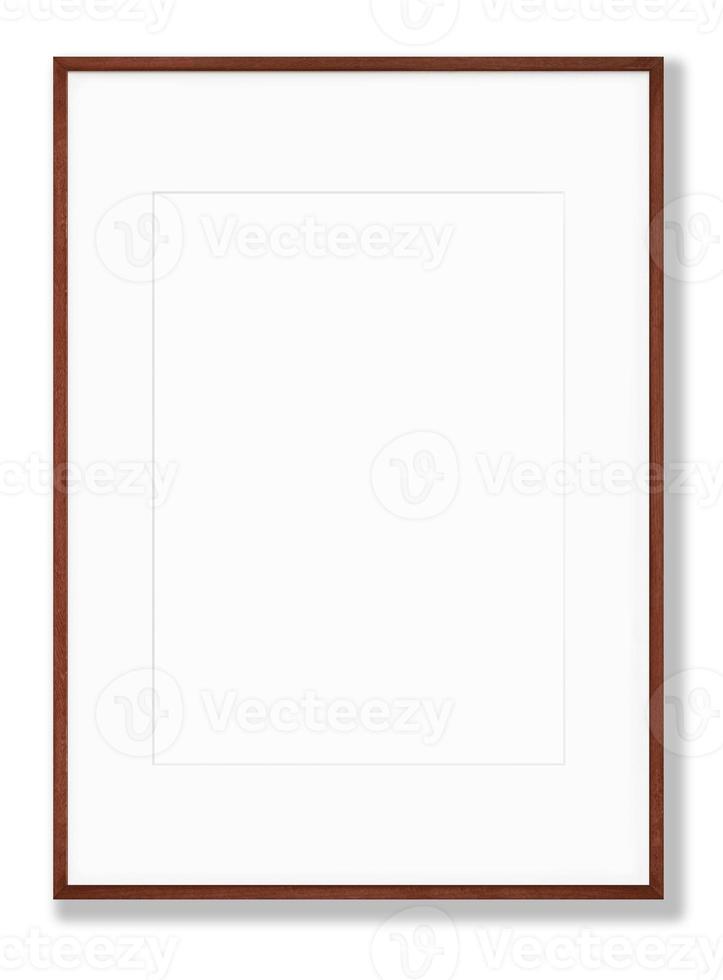 Isolated Photo Frame on White Background, Wooden Frame Mockup