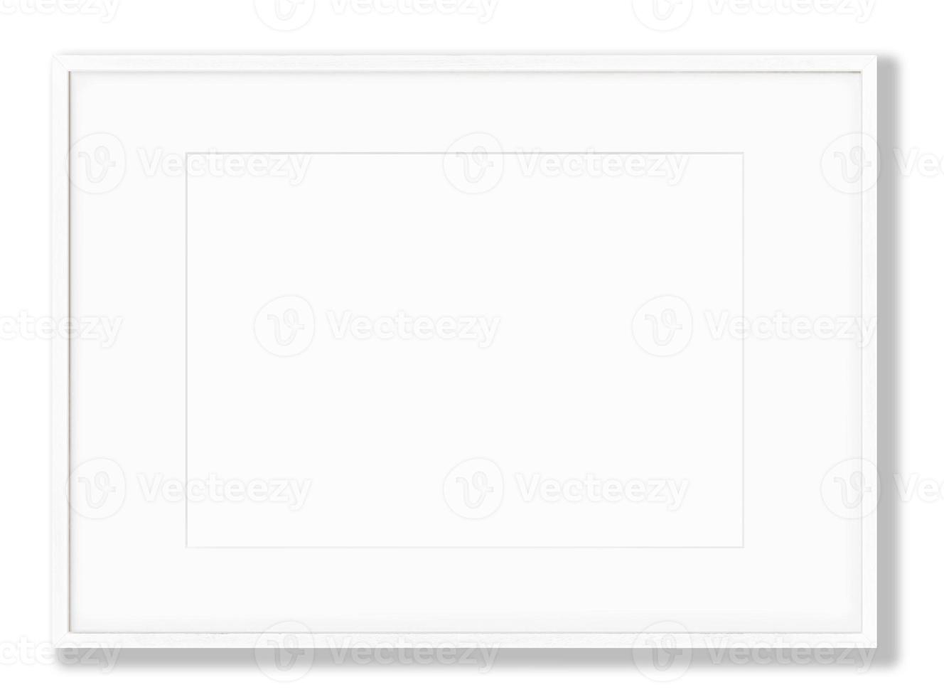 Isolated Photo Frame on White Background, Wooden Frame Mockup