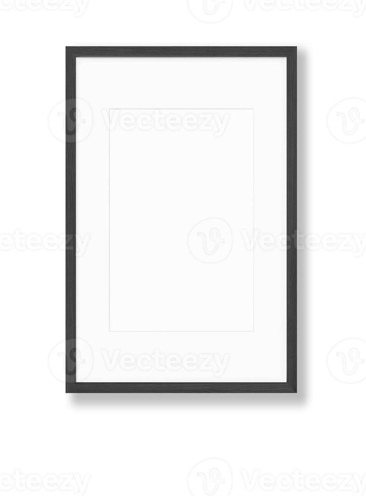 Isolated Photo Frame on White Background, Wooden Frame Mockup