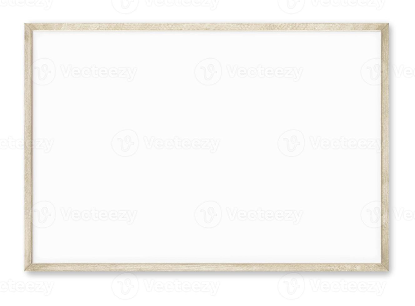 Isolated Photo Frame on White Background, Wooden Frame Mockup