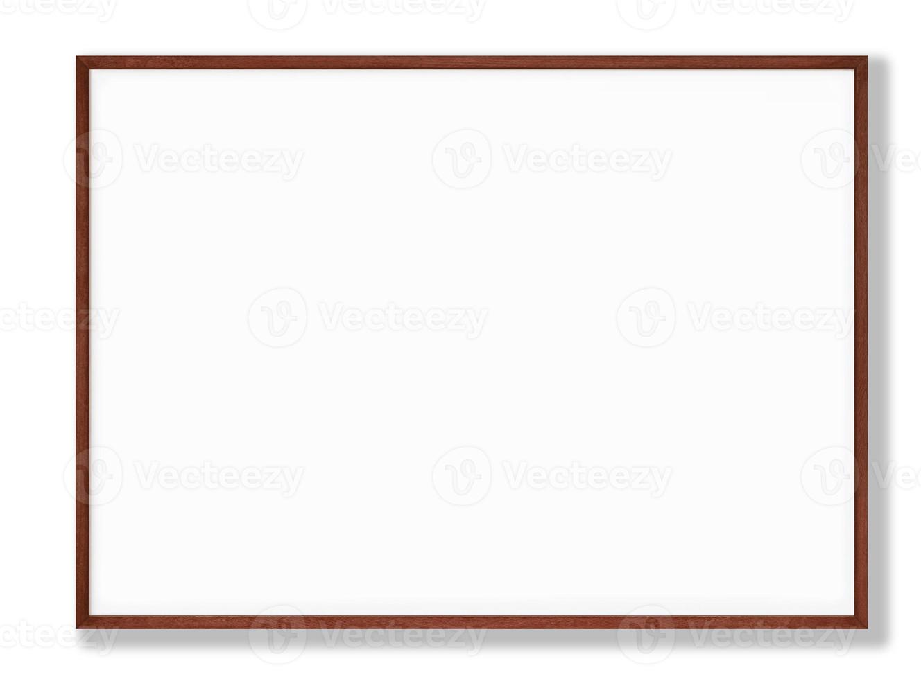 Isolated Photo Frame on White Background, Wooden Frame Mockup