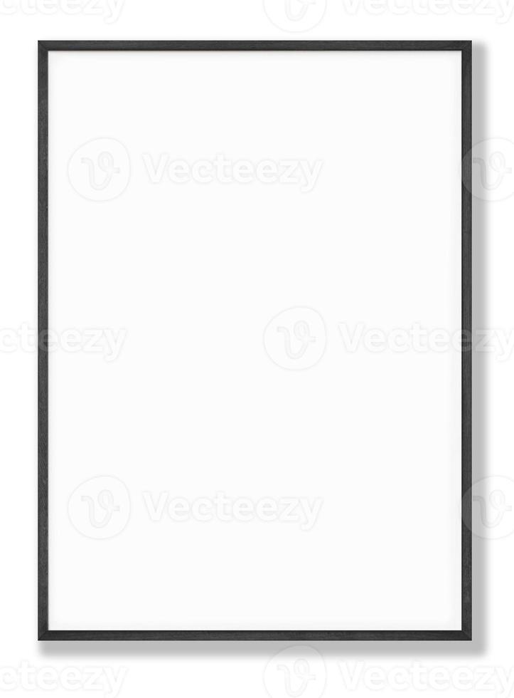Isolated Photo Frame on White Background, Wooden Frame Mockup
