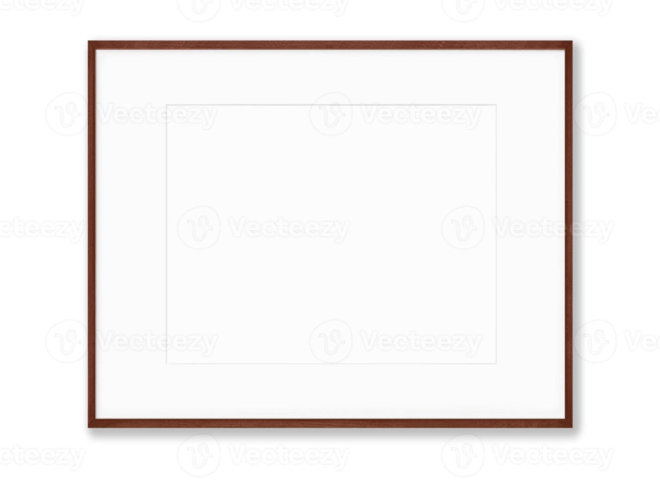 Isolated Photo Frame on White Background, Wooden Frame Mockup